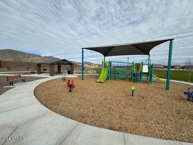 view of play area featuring a gazebo