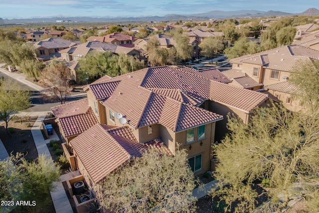 aerial view featuring a mountain view