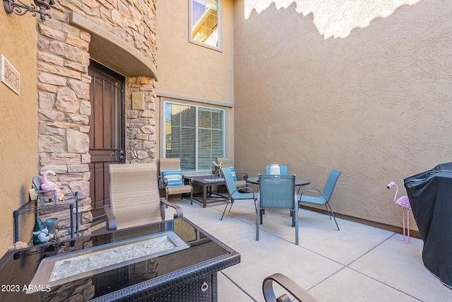 view of patio with grilling area