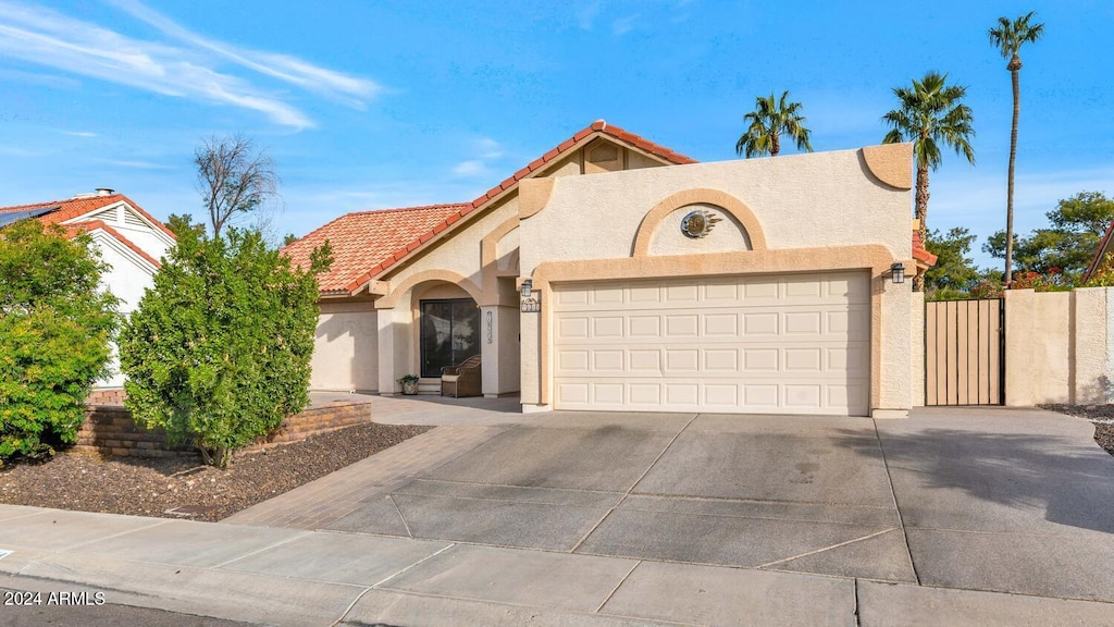 view of front of house with a garage