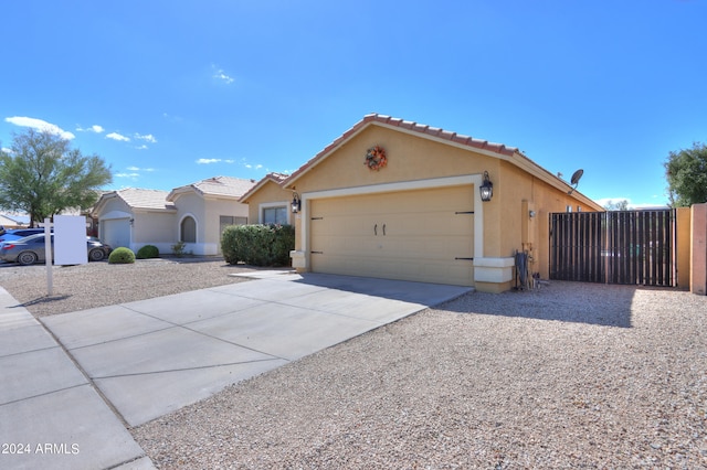 view of front of house with a garage