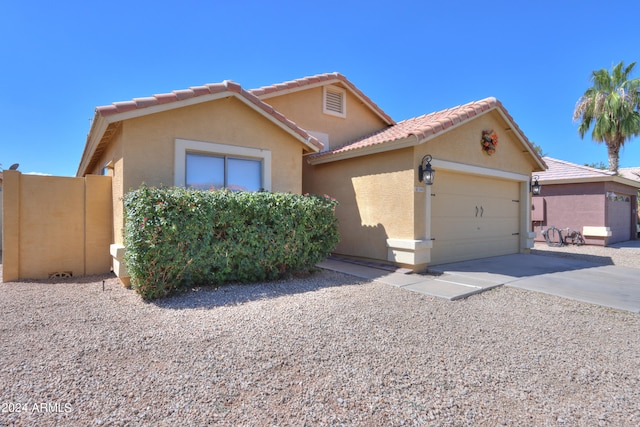 view of front of house with a garage