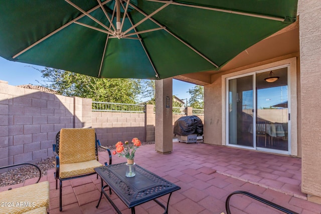 view of patio featuring area for grilling