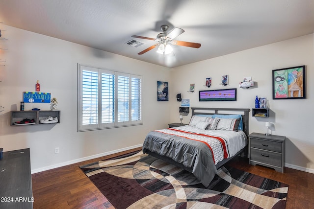 2728 W Adventure Dr, Anthem, AZ 85086 - bedroom featuring wood finished floors and a ceiling fan