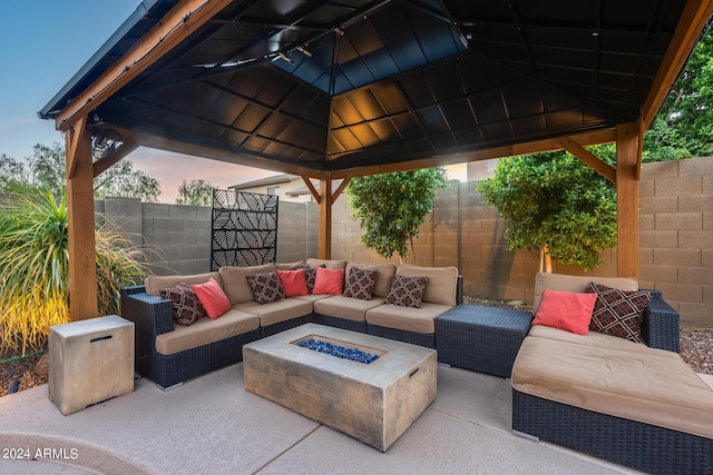 2728 W Adventure Dr, Anthem, AZ 85086 - view of patio with a gazebo and an outdoor living space with a fire pit