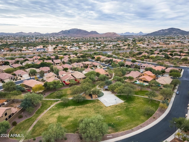 2728 W Adventure Dr, Anthem, AZ 85086 - aerial view of property's location with a mountain backdrop and nearby suburban area