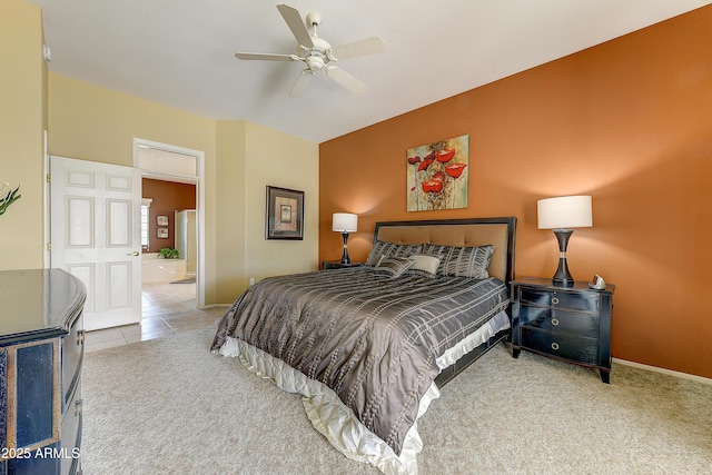 20454 N Palm Canyon Dr, Surprise, AZ 85374 - tiled bedroom featuring baseboards and a ceiling fan