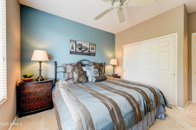 20454 N Palm Canyon Dr, Surprise, AZ 85374 - bedroom with a closet, ceiling fan, carpet, and baseboards