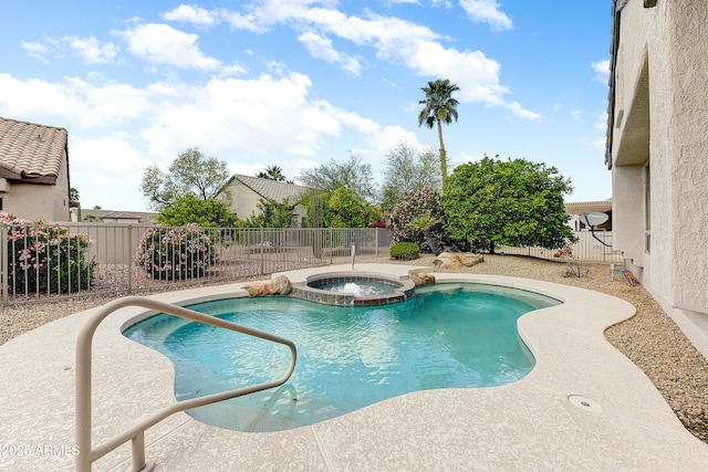 20454 N Palm Canyon Dr, Surprise, AZ 85374 - view of pool with a fenced backyard and a pool with connected hot tub