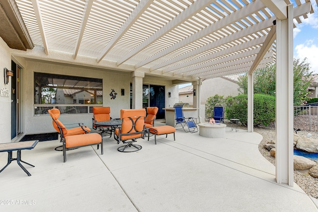 20454 N Palm Canyon Dr, Surprise, AZ 85374 - view of patio with outdoor dining area and a fire pit