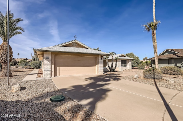 single story home featuring a garage