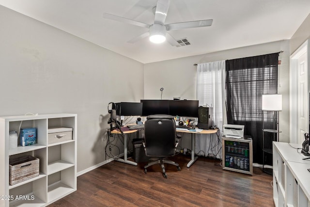 13420 W Berridge Ln, Litchfield Park, AZ 85340 - office space featuring wood finished floors, ceiling fan, and baseboards