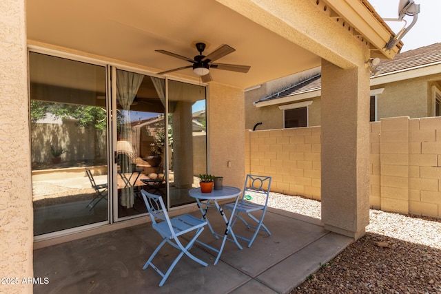13420 W Berridge Ln, Litchfield Park, AZ 85340 - view of patio featuring fence and a ceiling fan