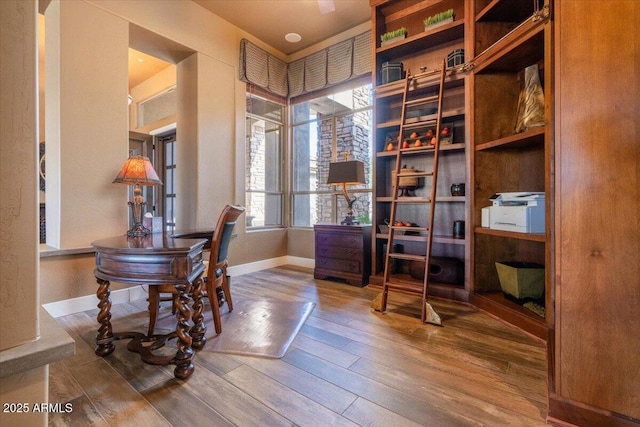 office space featuring hardwood / wood-style flooring