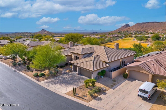 aerial view featuring a mountain view