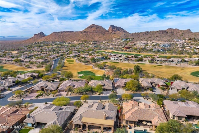 bird's eye view featuring a mountain view