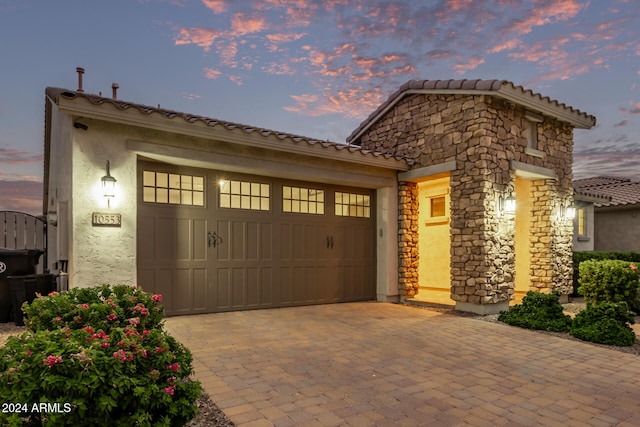 view of front facade with a garage