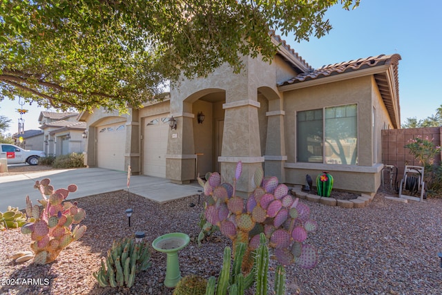 view of front of home featuring a garage