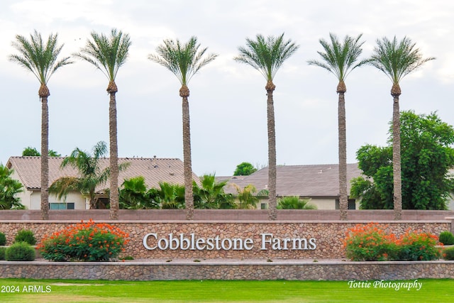 view of community sign