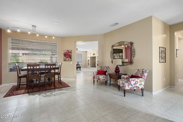 view of tiled dining space