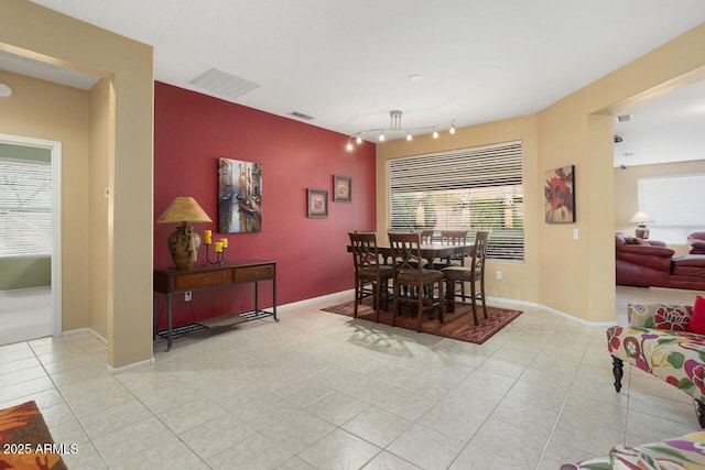 view of tiled dining room