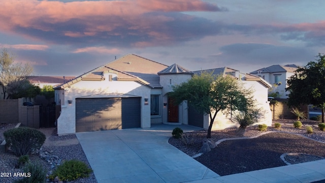 view of front of home featuring a garage