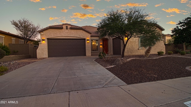 view of front of house featuring a garage