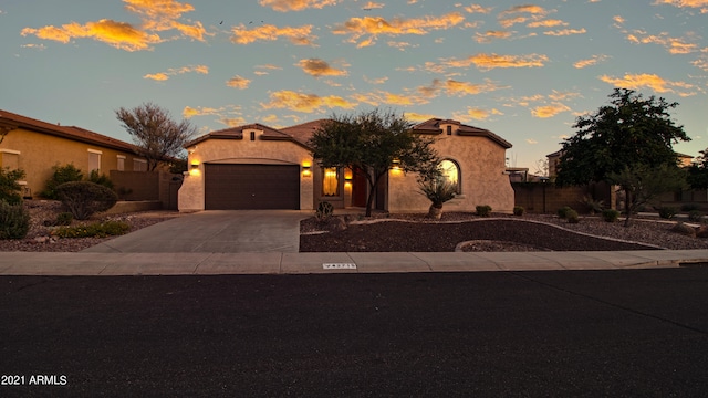 view of front facade featuring a garage