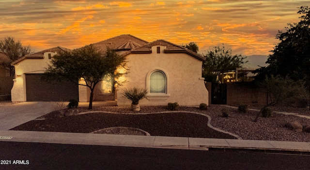 view of front facade with a garage