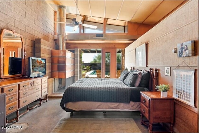 25232 N Horseshoe Trl, Scottsdale, AZ 85255 - bedroom featuring finished concrete flooring and lofted ceiling