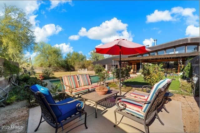 25232 N Horseshoe Trl, Scottsdale, AZ 85255 - view of patio / terrace featuring an outdoor pool