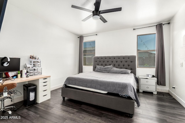 3715 S 57th Ln, Phoenix, AZ 85043 - bedroom featuring dark wood-style floors and ceiling fan