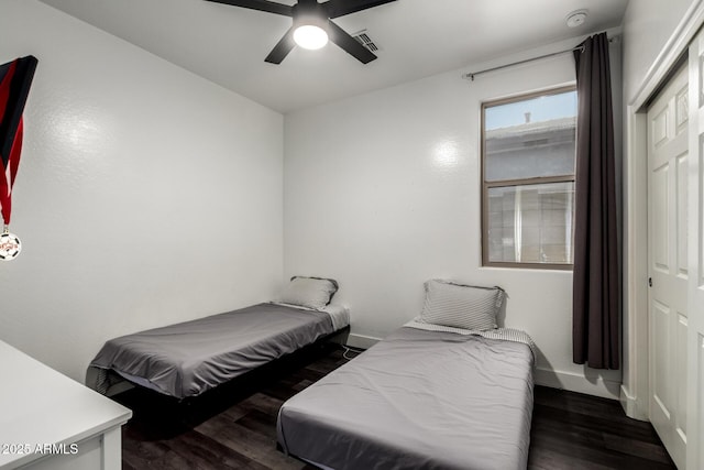 3715 S 57th Ln, Phoenix, AZ 85043 - bedroom with wood finished floors and ceiling fan