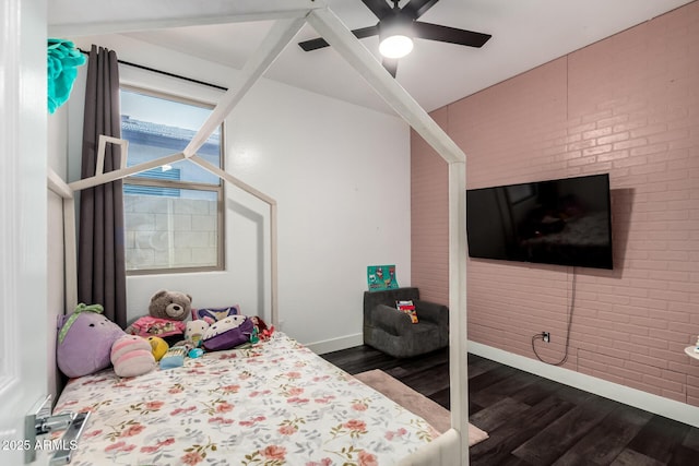3715 S 57th Ln, Phoenix, AZ 85043 - bedroom featuring dark wood-style flooring and ceiling fan