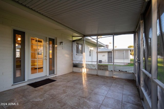 view of unfurnished sunroom