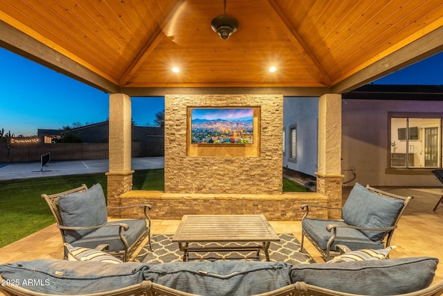 view of patio / terrace featuring a gazebo and outdoor lounge area