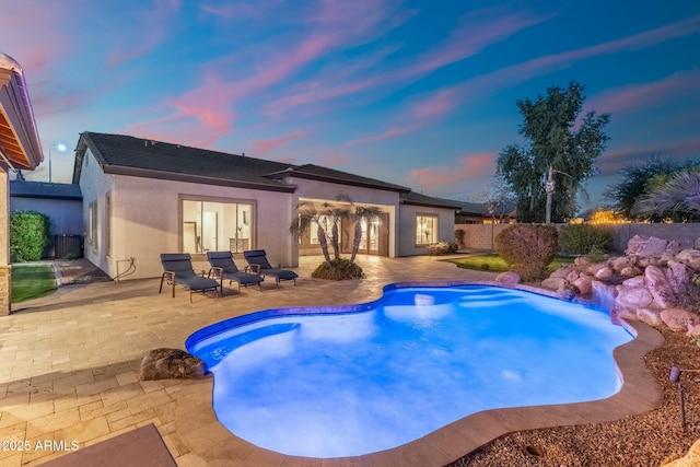 view of pool with fence, a patio area, and a fenced in pool