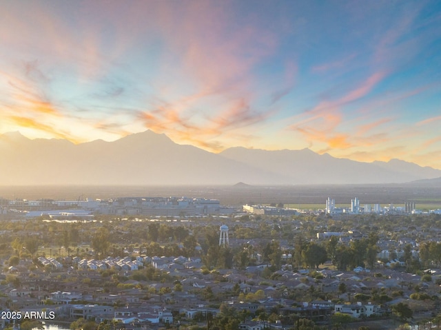 view of mountain feature with a city view