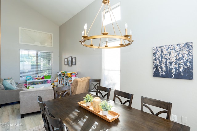 2224 W Olive Way, Chandler, AZ 85248 - dining space with high vaulted ceiling and light wood-type flooring