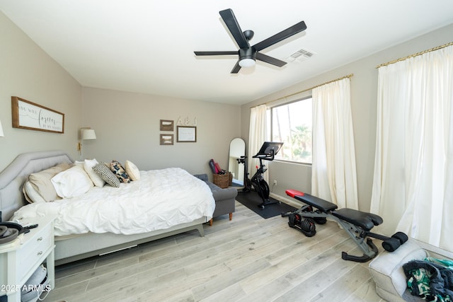 2224 W Olive Way, Chandler, AZ 85248 - bedroom with light wood-style flooring and a ceiling fan