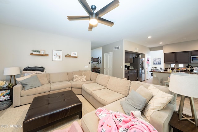 2224 W Olive Way, Chandler, AZ 85248 - living area with a ceiling fan and recessed lighting