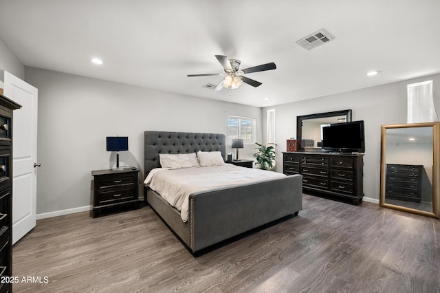 405 W Monte Way, Phoenix, AZ 85041 - bedroom featuring wood finished floors, ceiling fan, baseboards, and recessed lighting