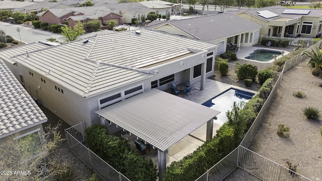 aerial view with a residential view