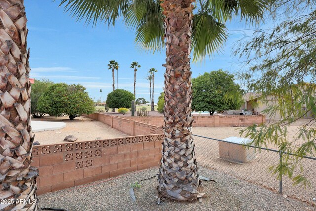 view of yard with fence