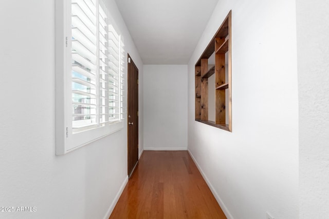 hall featuring wood-type flooring