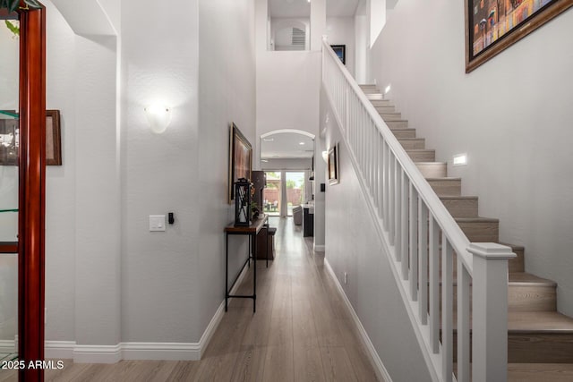 2605 S Quaintance St, Gilbert, AZ 85295 - staircase with wood finished floors and baseboards
