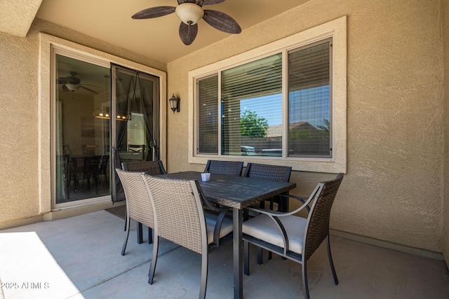 291 E Canyon Rock Rd, San Tan Valley, AZ 85143 - view of patio with a ceiling fan and outdoor dining area