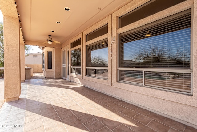 view of patio / terrace featuring a ceiling fan