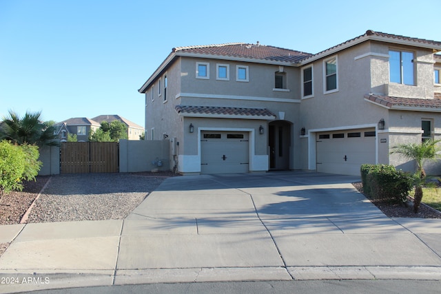 view of front of house with a garage