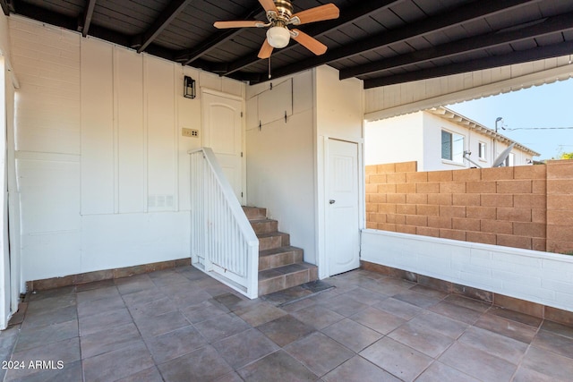 view of patio / terrace featuring ceiling fan